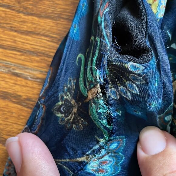 Lara Guidotti Navy Silk Patterned Maxi Dress - Picture 9 of 10